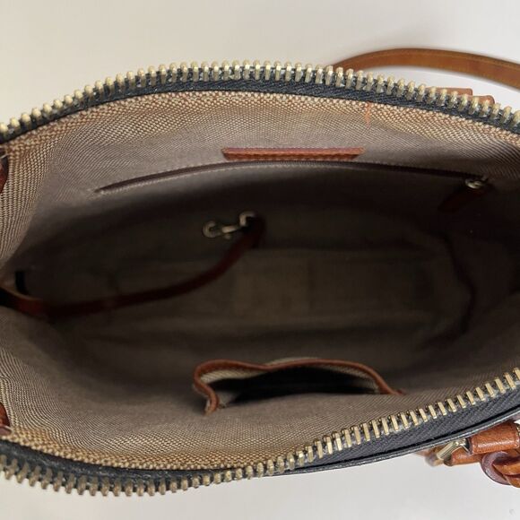 Dooney Bourke Florentine Vacchetta Leather Satchel Crossbody Old Money Heritage - Picture 10 of 13